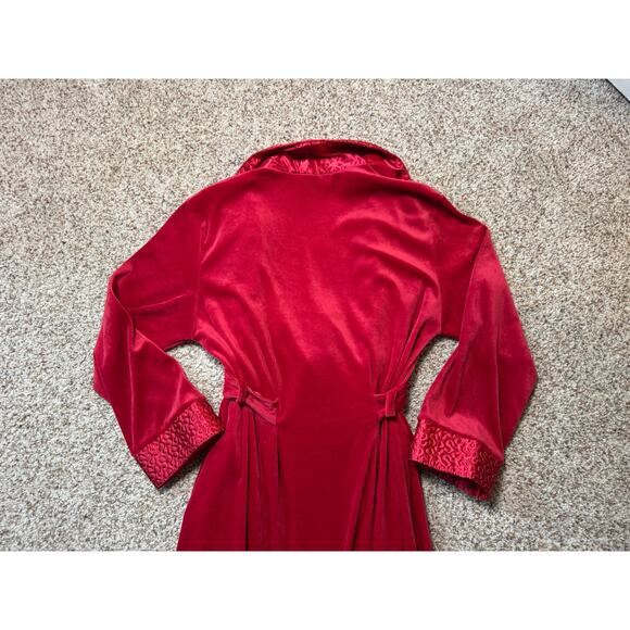 JONES NY Women's Tie waist, Royal Red Velvet WOMEN'S BATHROBE, SIZE L/XL - Picture 16 of 16
